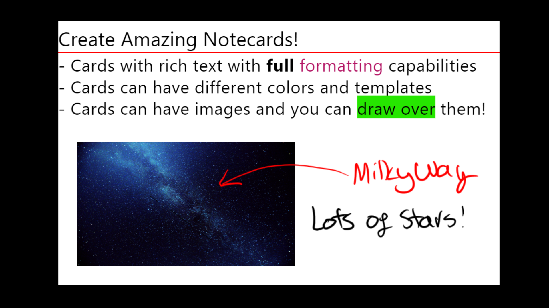 A NoteDex 'CARD' - can contain text, images, handwriting and more.